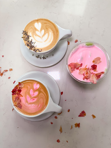 Colorful specialty coffee spread