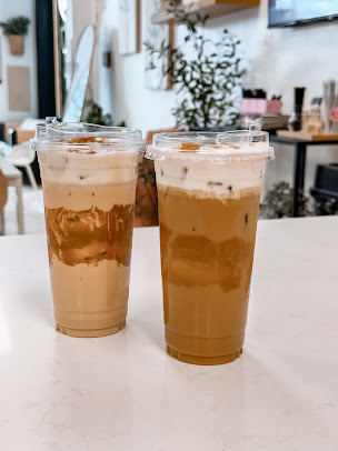 Two iced beverages together