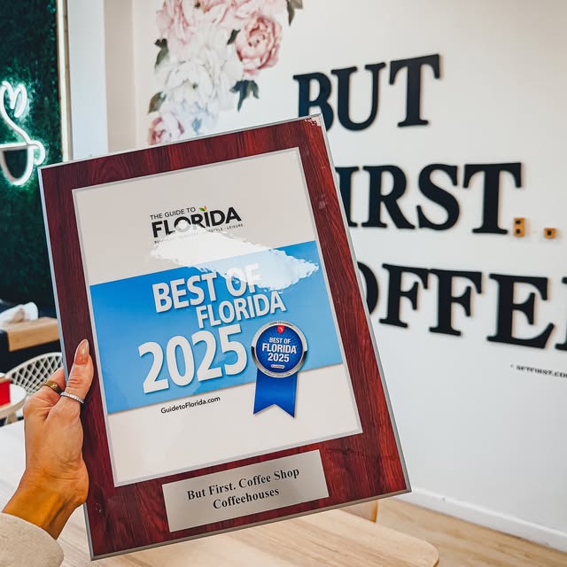 Best of Florida recognition graphic for Seek First Coffee Shop